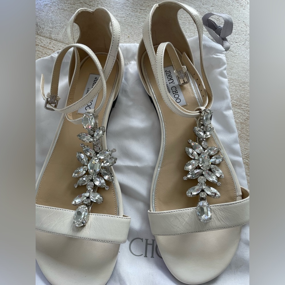 Jimmy Choo White Averie Sandal